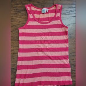 Two Tonned Pink 2000s Striped Tank